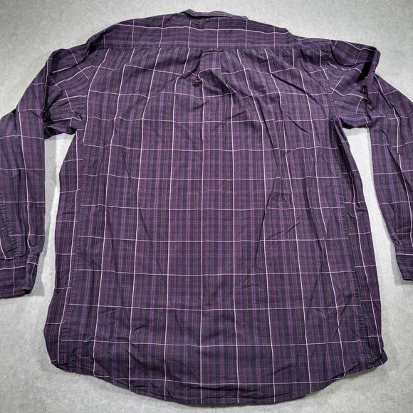 Relentless by Wrangler Long Sleeve Button Up Shirt Mens XL Purple Plaid Cool Max - Picture 5 of 9